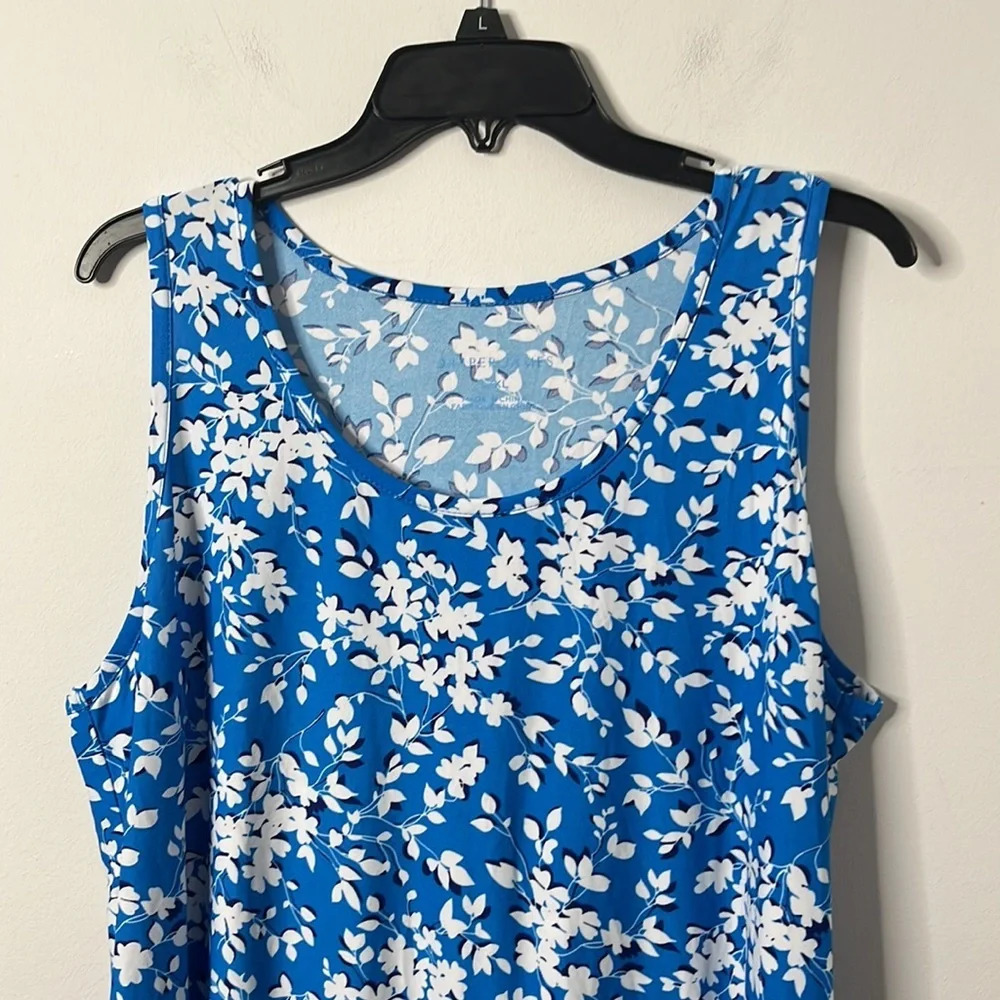 Draper James Intimates Blue Floral Sleeveless Nightgown Dress - Picture 4 of 9